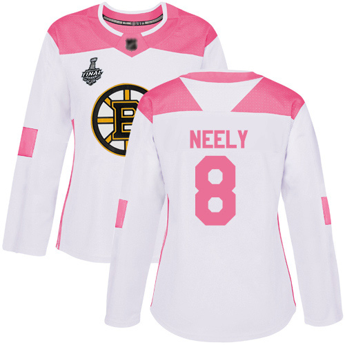 Adidas Bruins #8 Cam Neely White/Pink Authentic Fashion Stanley Cup Final Bound Women's Stitched NHL Jersey